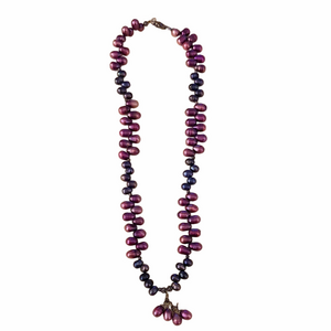 Oval Fresh Water handmade iridescent Pearl  10” Necklace.